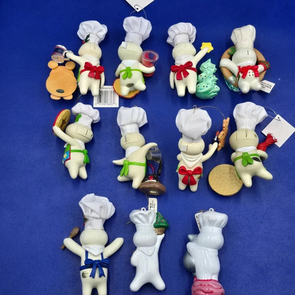 Vintage 2000s Pillsbury Doughboy Christmas Ornament Lot 11pc Holiday‎ Light up